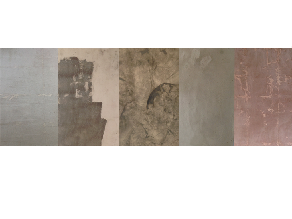  Title:  Major flare taking down the grid  Date: 2013 Materials: Semi-gloss latex paint, perlite, universal pigments, Portland cement, Super 77 on canvas Dimensions: 180 in x 64 in (36 in x 64 in x 5 panels)  Dennis Hoekstra 