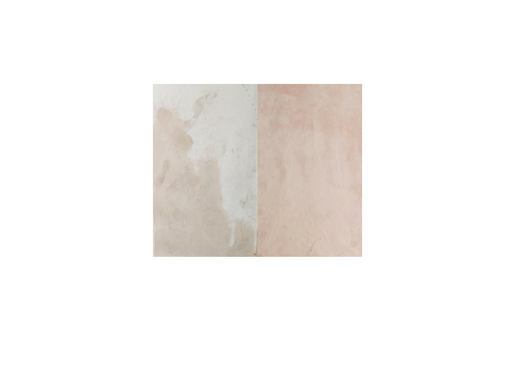  Title:  These are not dirty snowballs, these are major plasma events  Date: 2013 Materials: Flat latex paint, semi-gloss latex paint, universal pigments on canvas Dimensions: 72 in x 64 in (36 in x 64 in x 2 panels)  Dennis Hoekstra 