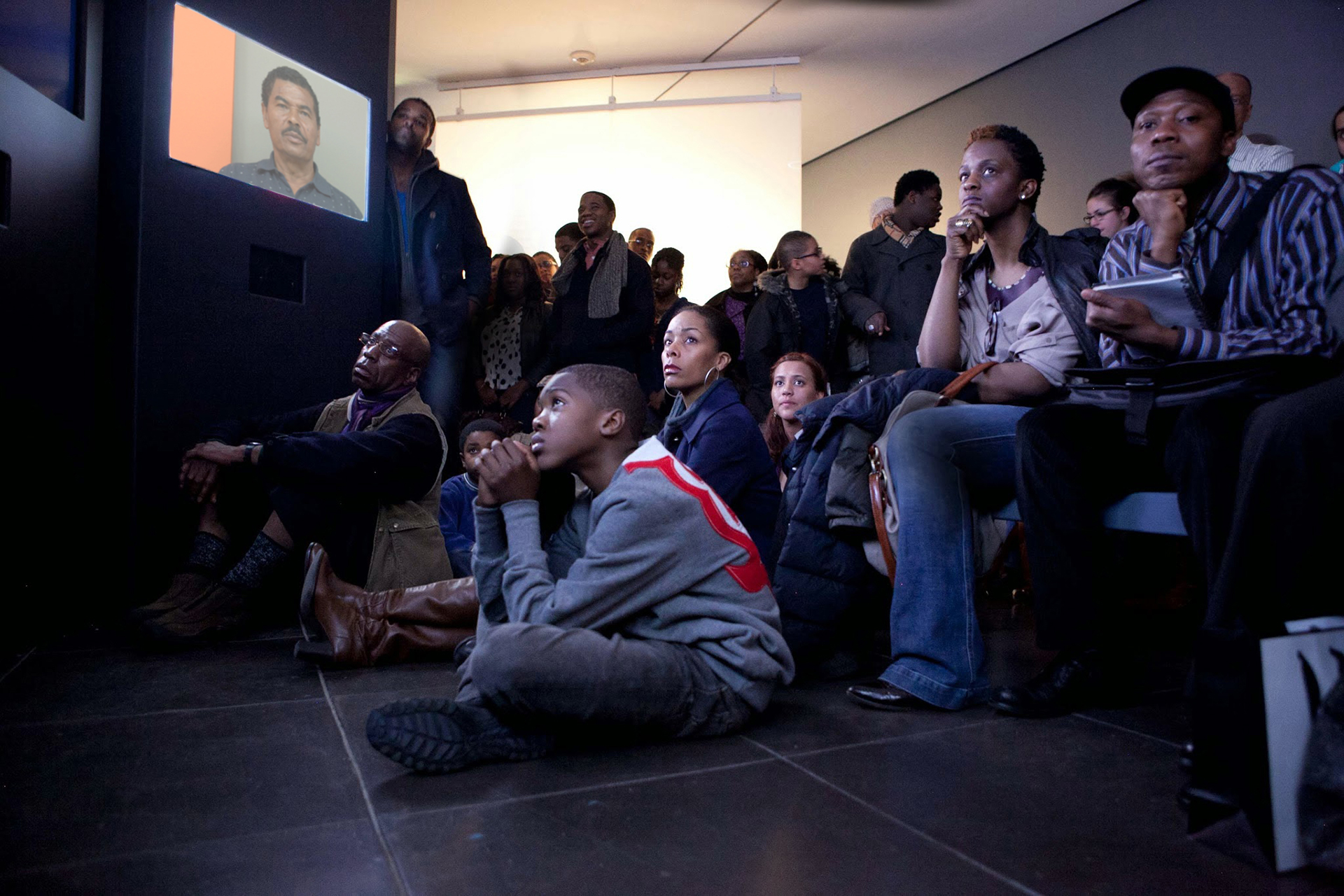 Question Bridge: Black Males, installation at the Brooklyn Museum