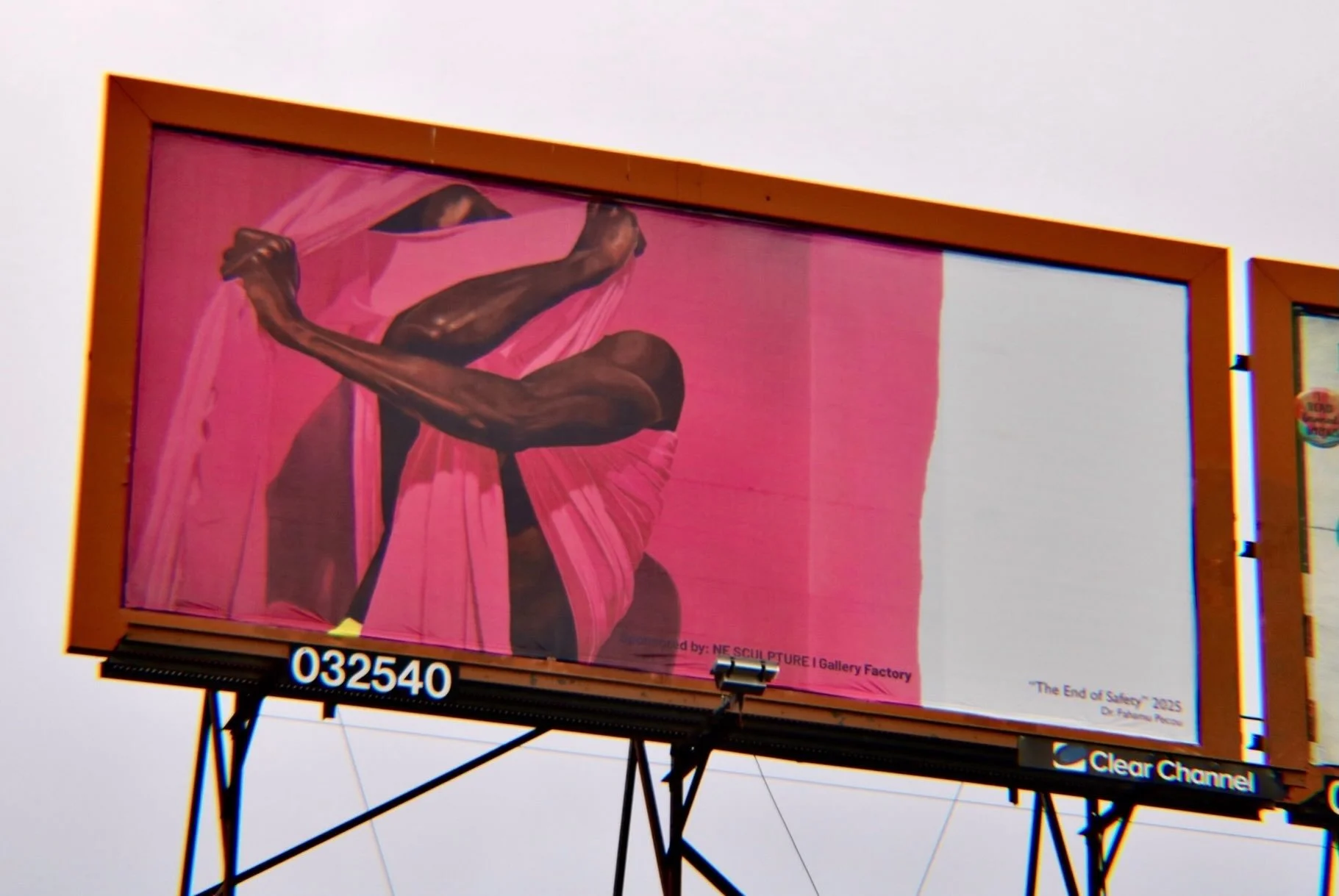 "The End Of Safety" by Dr. Fahamu Pecou for Northeast Sculpture Social Justice Billboards installed in Minneapolis, Minnesota