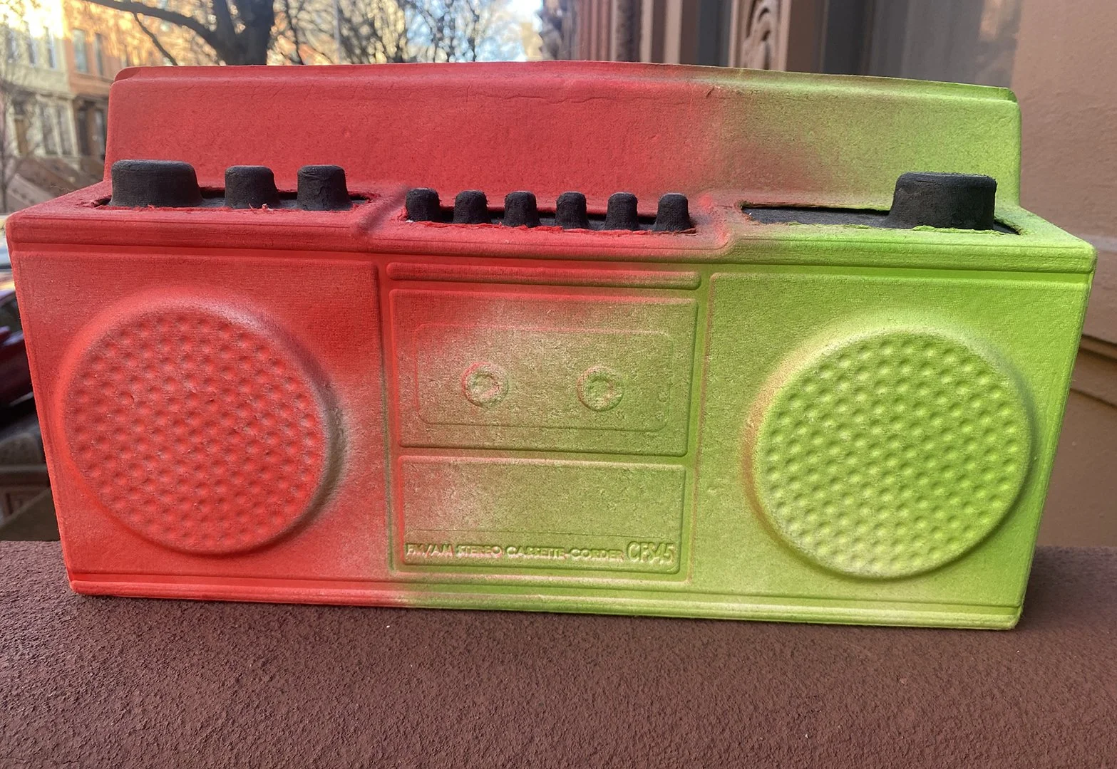 Sugarcane and Cotton boombox on stoop2.jpg