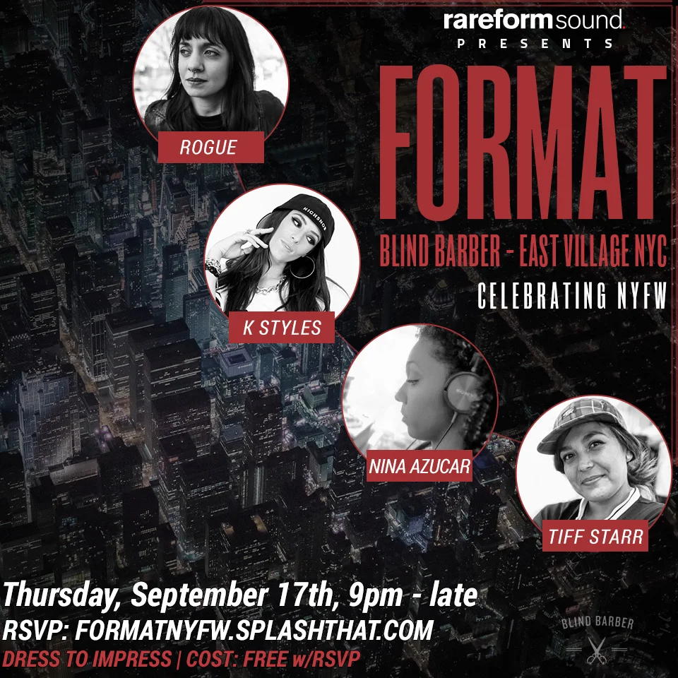 Rareformat presents #FORMAT Thursday, September 17th, 9pm-Late. We'll be celebrating fashion and style, so come proper. Make sure to RSVP at FORMATNYFW.SPLASHTHAT.COM