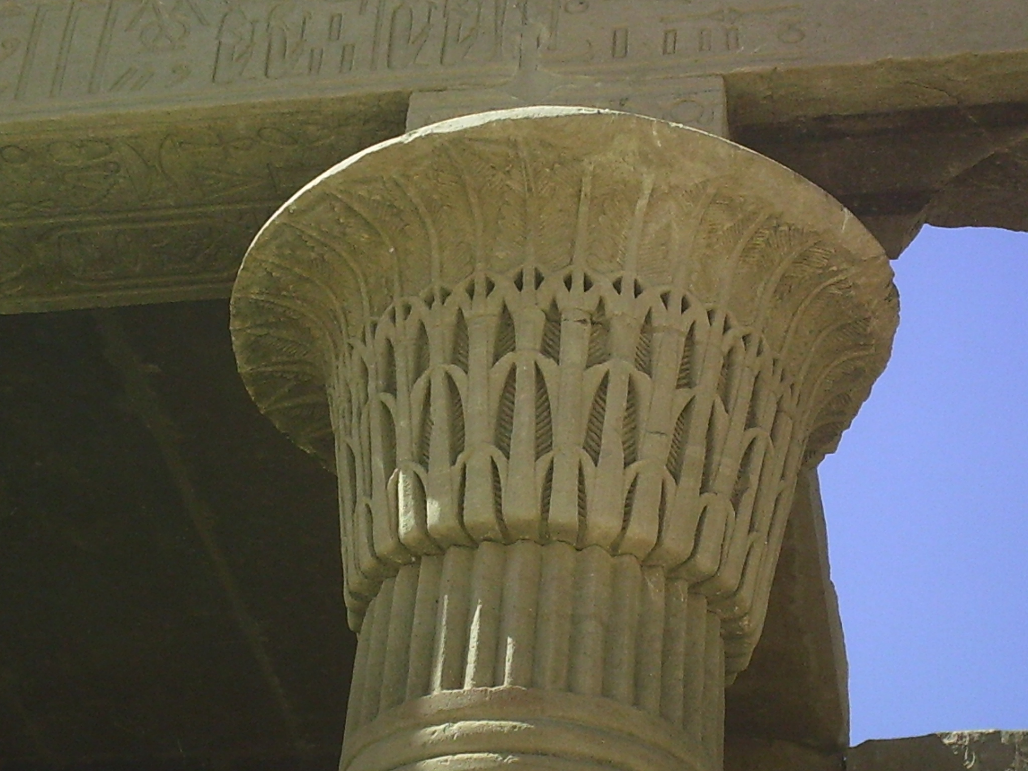  Column detail on the temple at Philae 