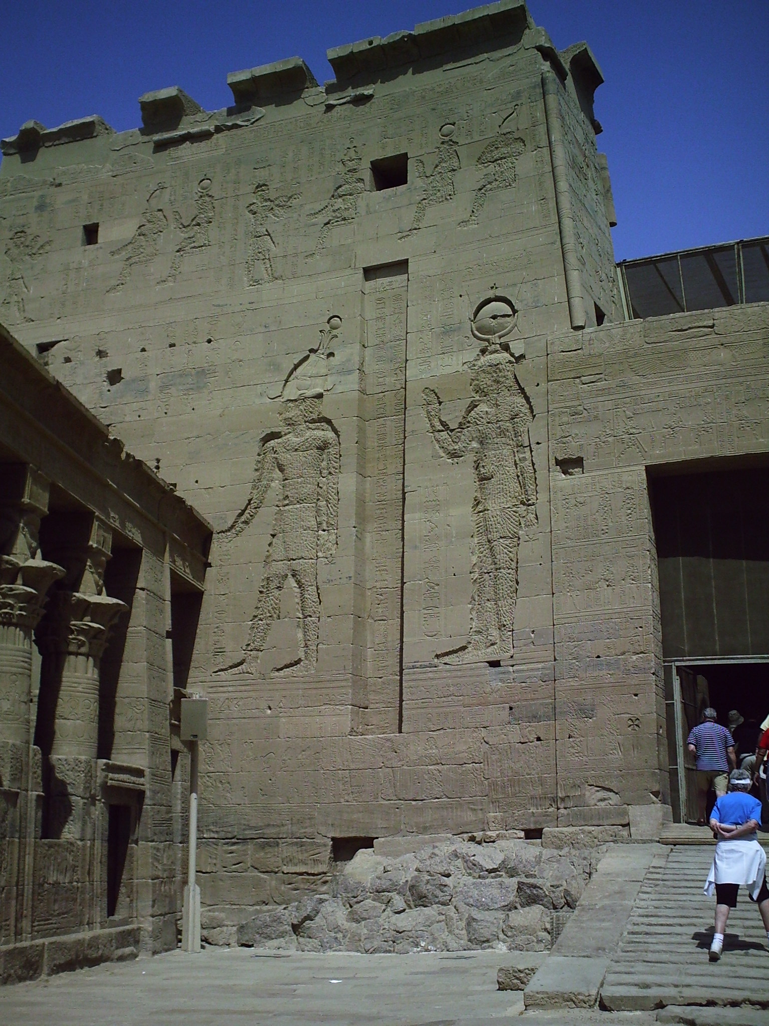  Details of the wall next to the main entrance to the Temple of Philae 