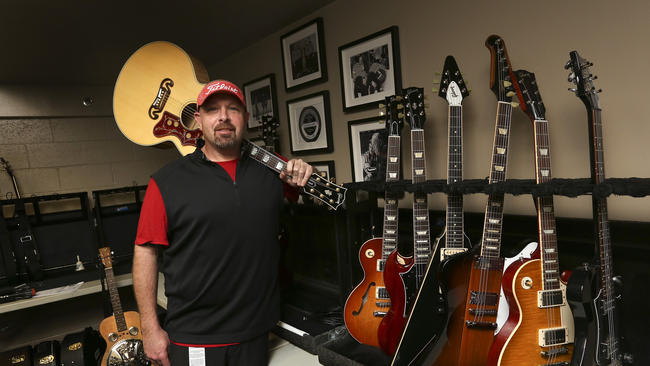 Johnny Lord, musical staging supervisor for the Grammy Awards, inside the music coordinating room at Staples Center. (Mel Melcon / Los Angeles Times)