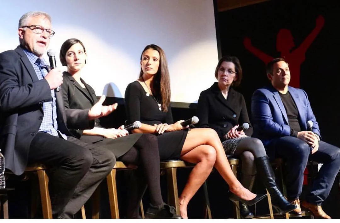 Those who participated in the panel include Talinda Bennington, Chester's wife; Anna Shinoda, Chester's band mate's wife; ESA Chairman Jim Digby, Director of Touring & Production for Linkin Park; Joey "Vendetta" Scoleri, Head of Industry Relations of Live Nation Canada; & Dr. Barbara Van Dahlen, Ph.D., Founder and President of Give an Hour