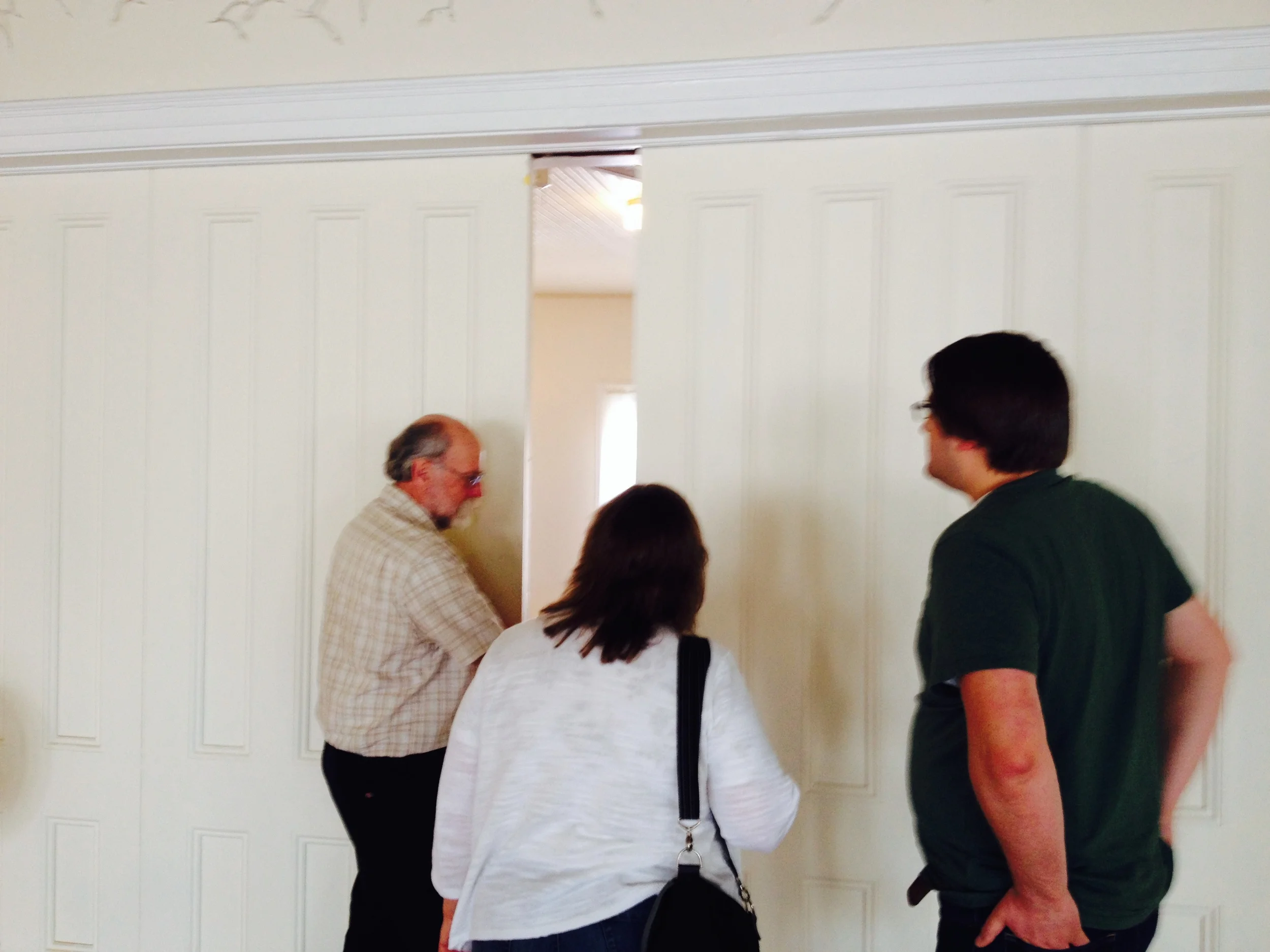 door from ballroom to separate room for buffet/dj etc