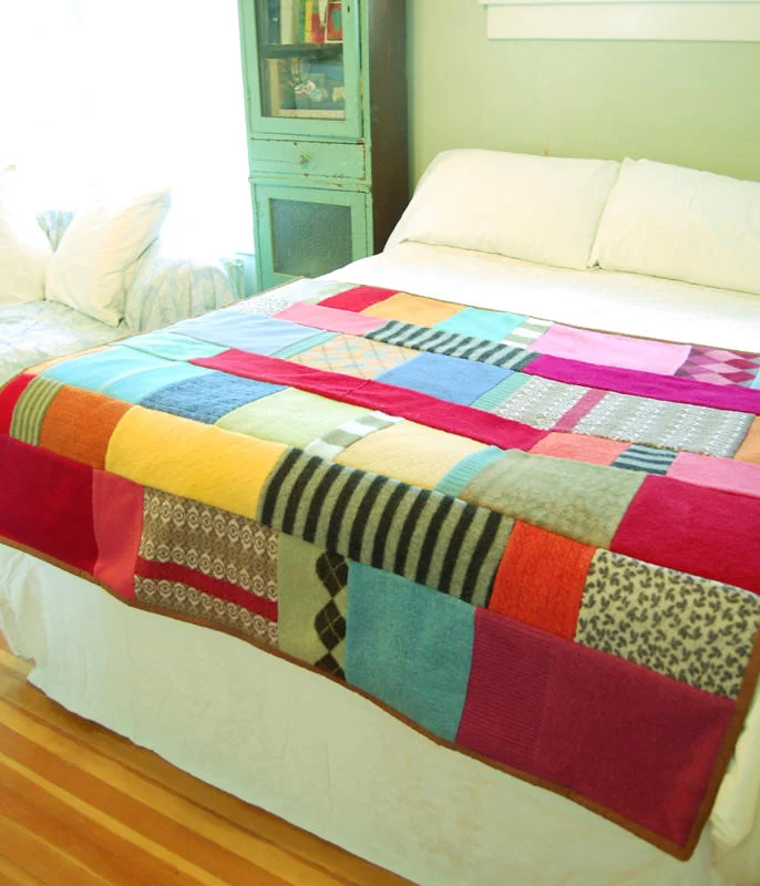 recycled sweater throw