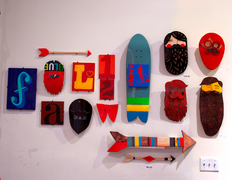 recycled skateboard beards