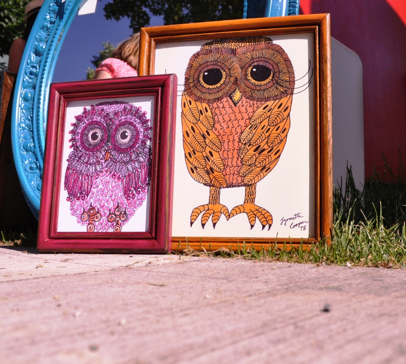 Pink and Orange Owls