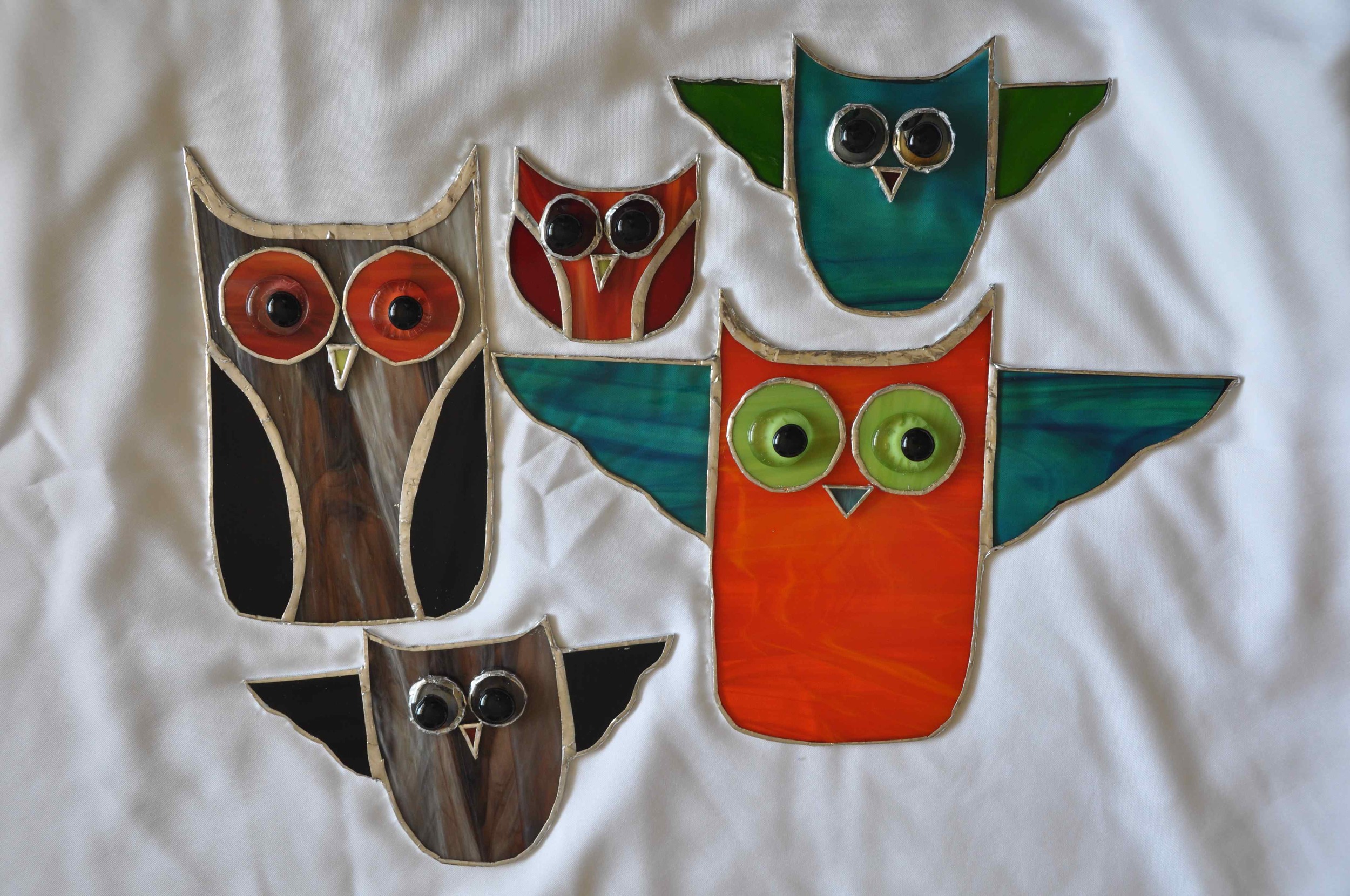 stained glass owls