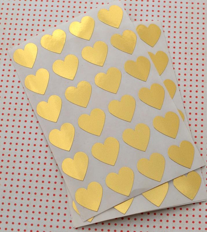 stickers gold hearts