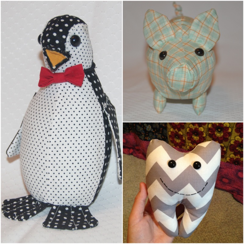 penguins, pig, tooth fairy pillow