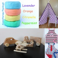wooden toys, teepees, aprons