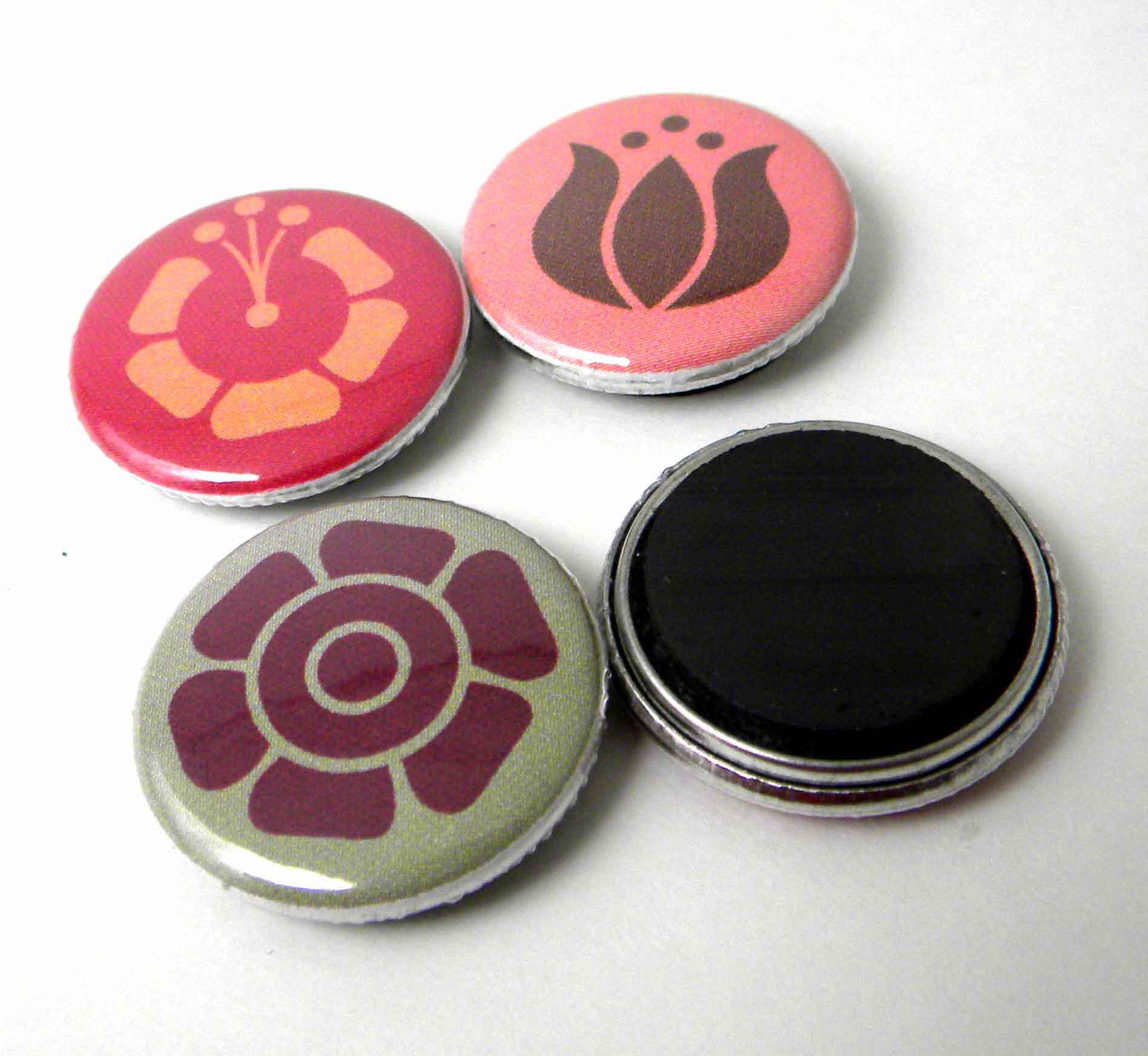 magnets, buttons and badges