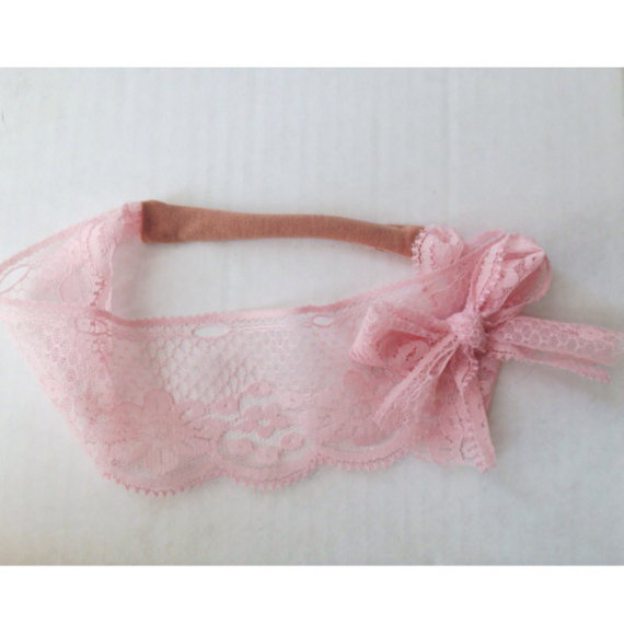 pink lace headband
