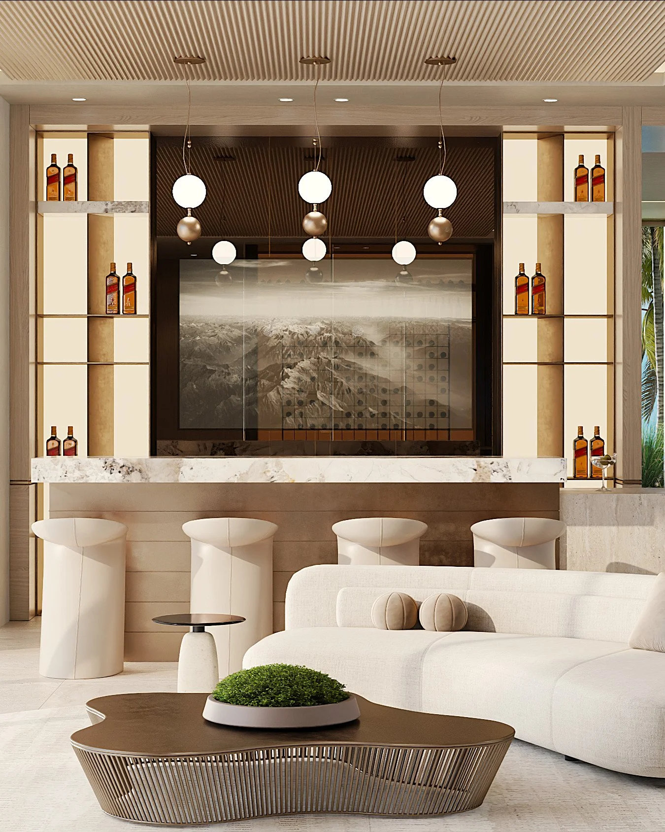One space, designed for different moments.

The living room and bar come together naturally, creating a space that's just as comfortable for a quiet evening as it is for gathering with family and friends.

A home should adapt to the way you live, not