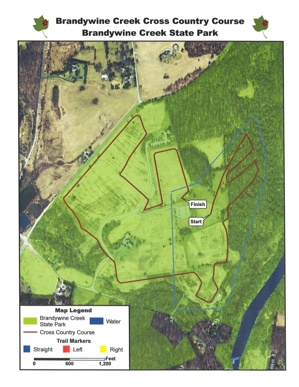 Brandywine Creek State Park Trail Map Brandywine Creek State Park Cross Country Course Map — Delaware Charity  Challenge