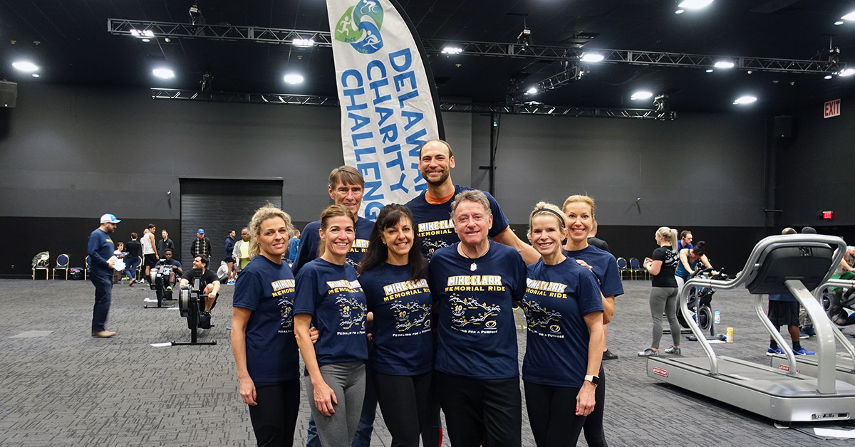 Team Clark's Sharks won a total of $200 for Mike Clark Legacy Foundation for having team members win the Medley Women's division and the Run, Row, Bike Individual Men's Division.