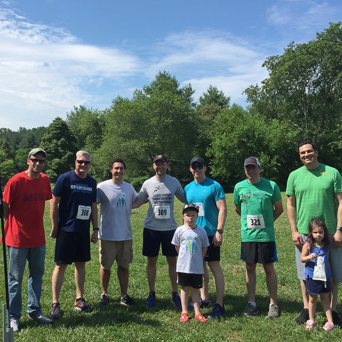 Several alumni cross country runners from Lake Forest High School came to run or volunteer at the race.