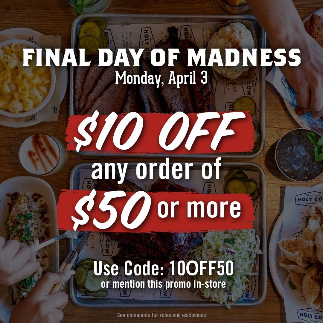 It's the final day of MADNESS! Gear up for the final game and save $10 on any purchase of $50 or more*! Use code: 10OFF50 when ordering online 🔥 Only valid on 4/3