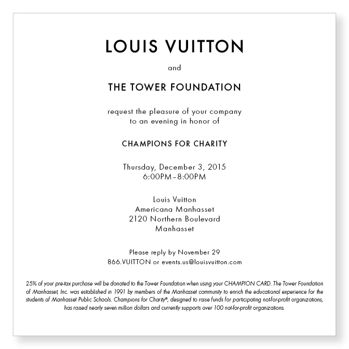 Champions for Charity Cocktail Party at Louis Vuitton — The Tower