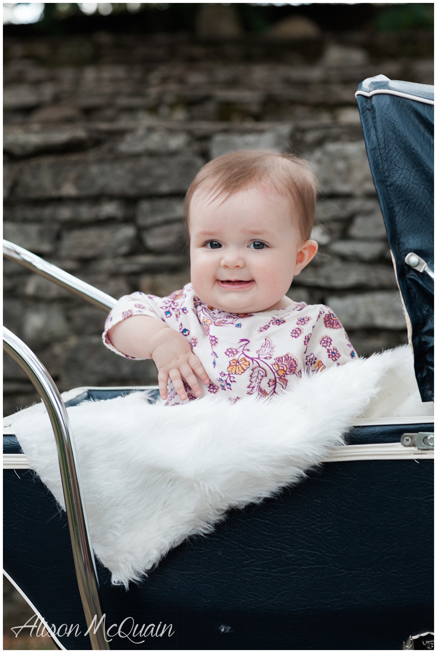 She wasn't totally into the pram. But she looks like she is here! 