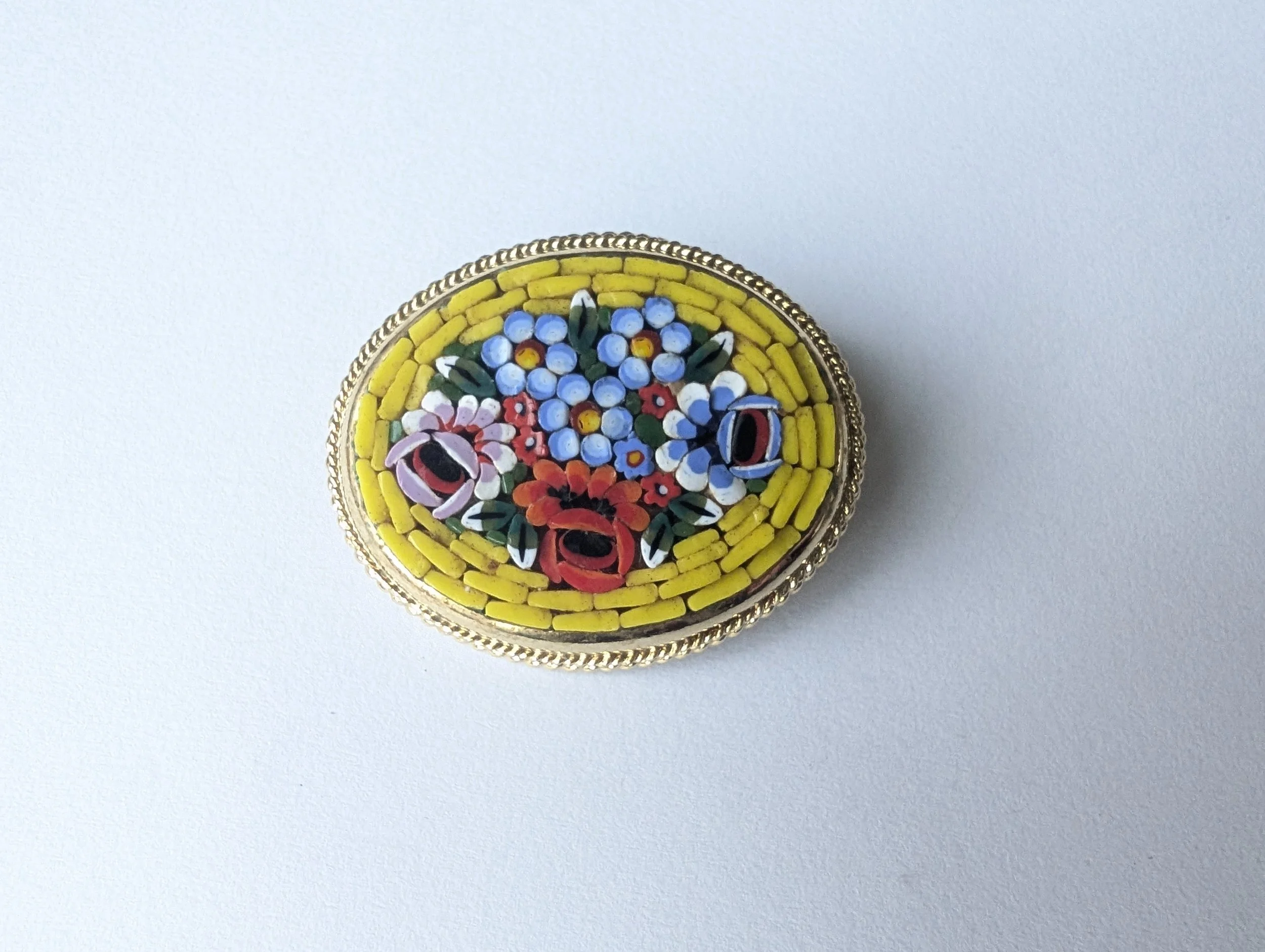 Italian Micromosaic Brooch