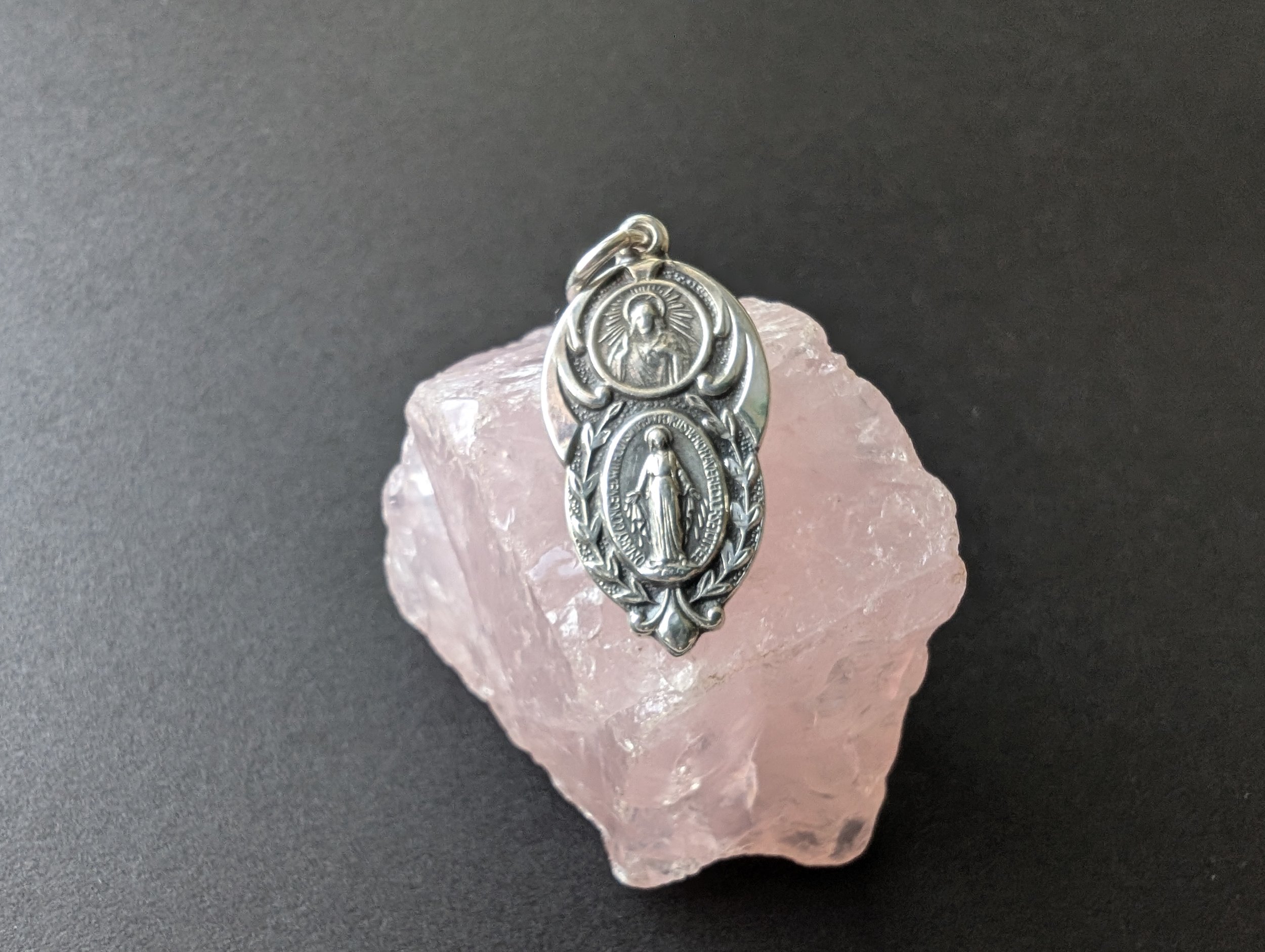 Sterling Miraculous Medal Scapular Combination
