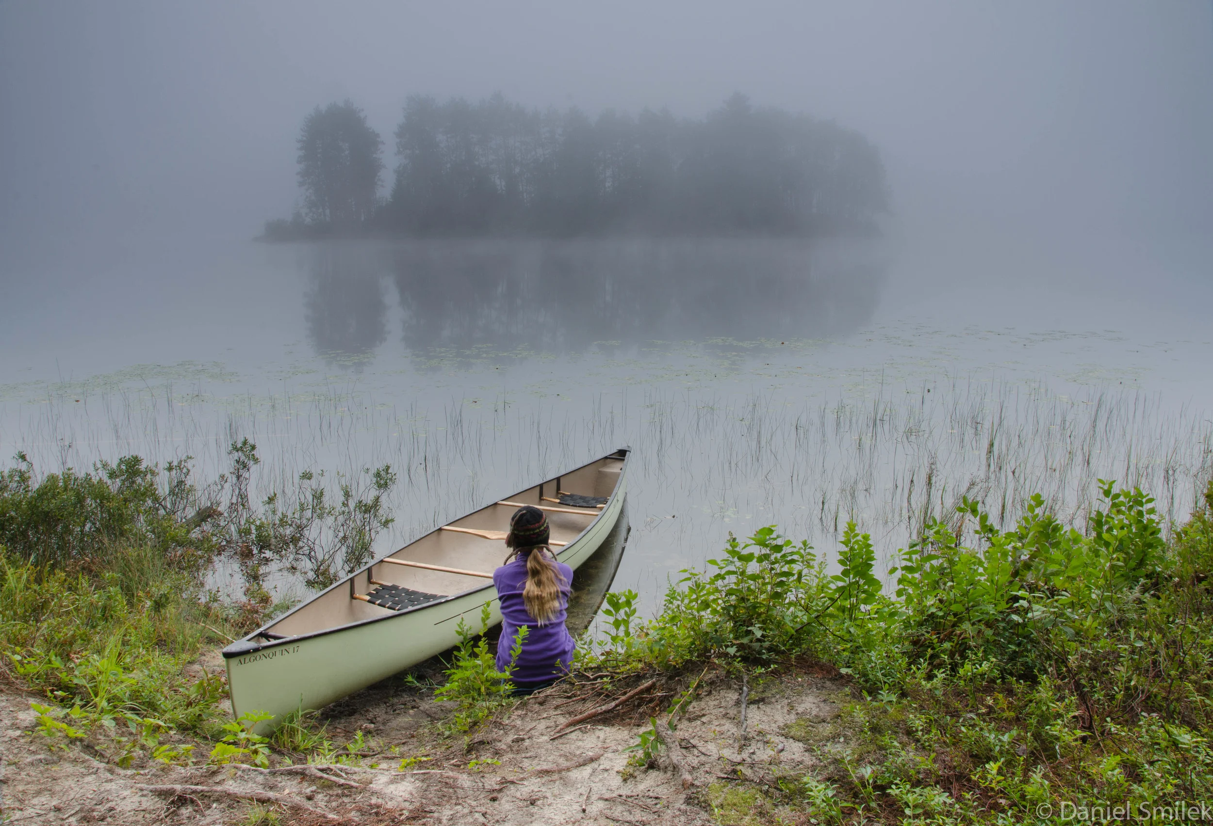Anna sitting beside the Swift Algonquin.