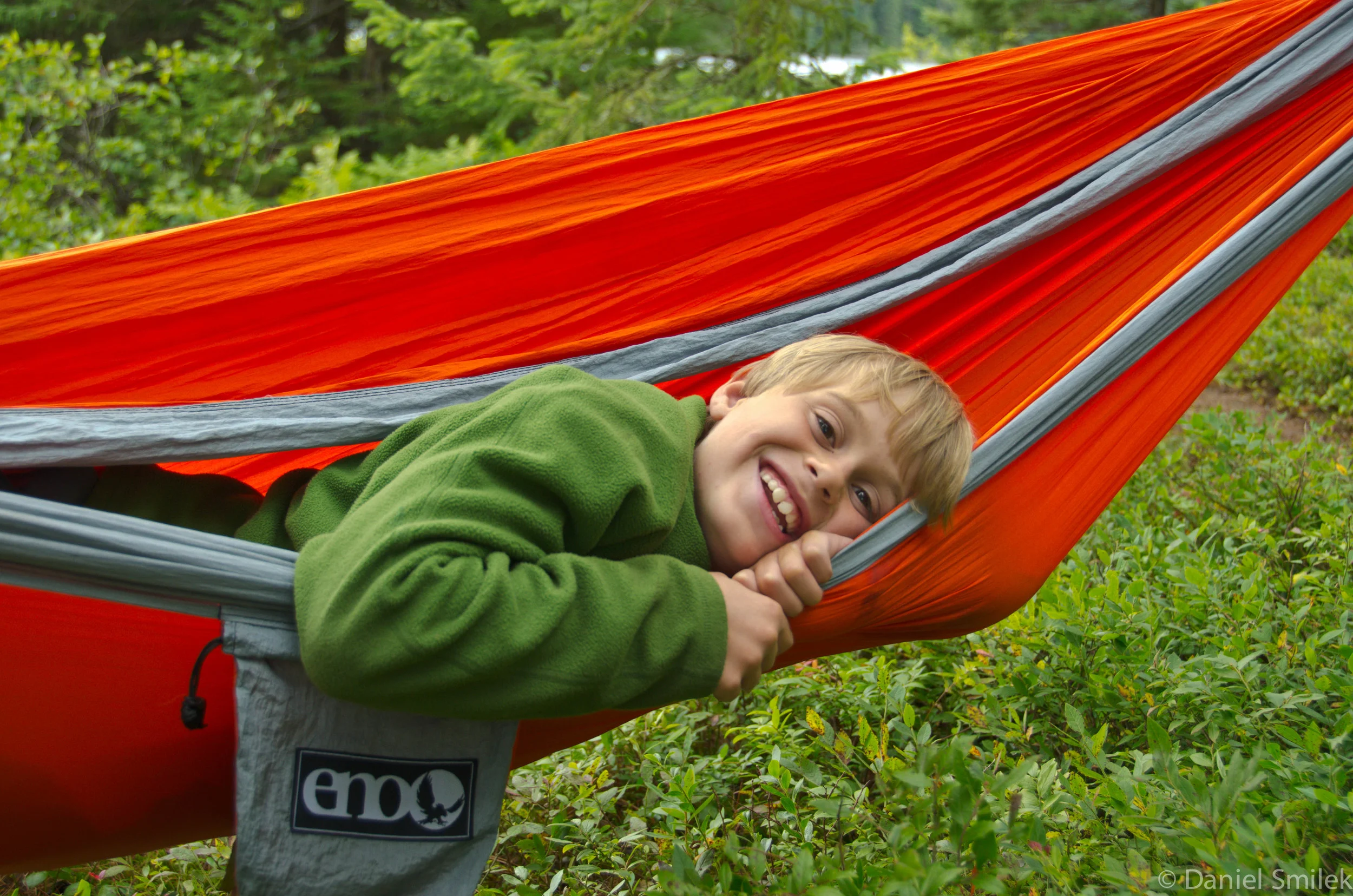Cousin Josh in the ENO DoubleNest.