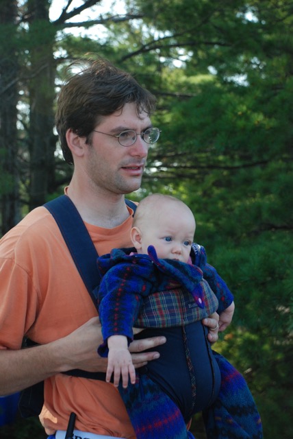 Eva hanging out with her Dad on Phillip Edward Island