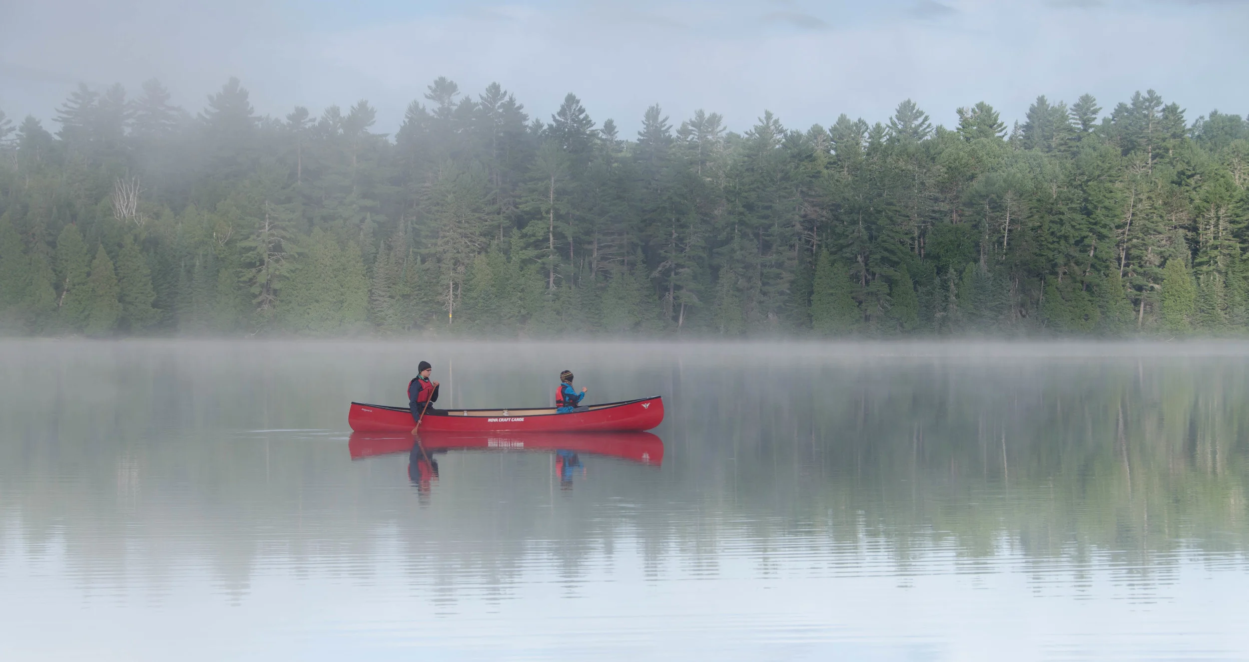 Anna and Eva in the 16' Nova Craft Prospector.