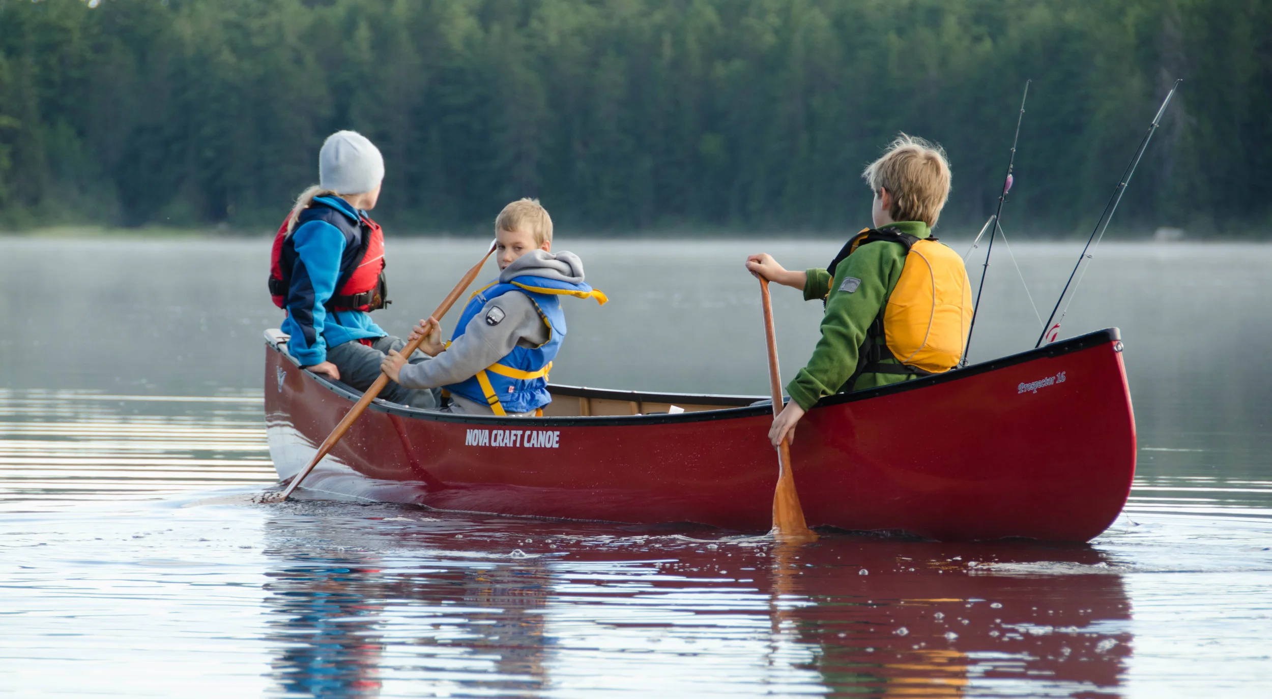 The Nova Craft Prospector is a very stable boat even when put to the test by energetic kids.