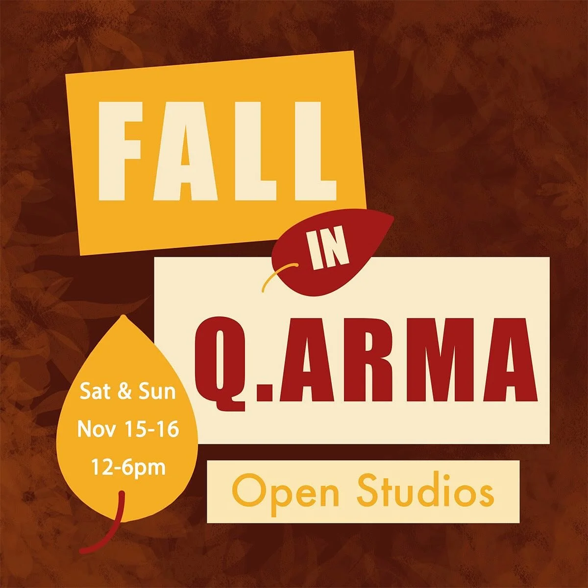 🎨✨ The Q.arma artists are thrilled to invite you to our Open Studios event! Come explore a vibrant world of creativity, connect with local artists, and discover one-of-a-kind treasures &mdash; just in time for the holidays!

It&rsquo;s the perfect c