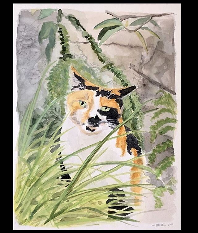 Ally
8x10 inches, watercolor on paper
.
.
.
#watercolor #commission  #watercolorportrait #watercolorpainting #watercolorcat #commissionsopen #petportrait #watercolorpetportrait #catportrait #outdoorcat #gardencat