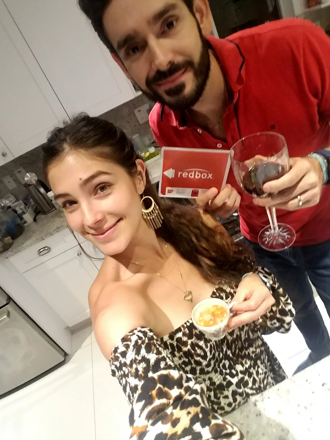 Flu shot + wine + Oscar nominee = Our first night without baby!! (sorry my tired face!!!)