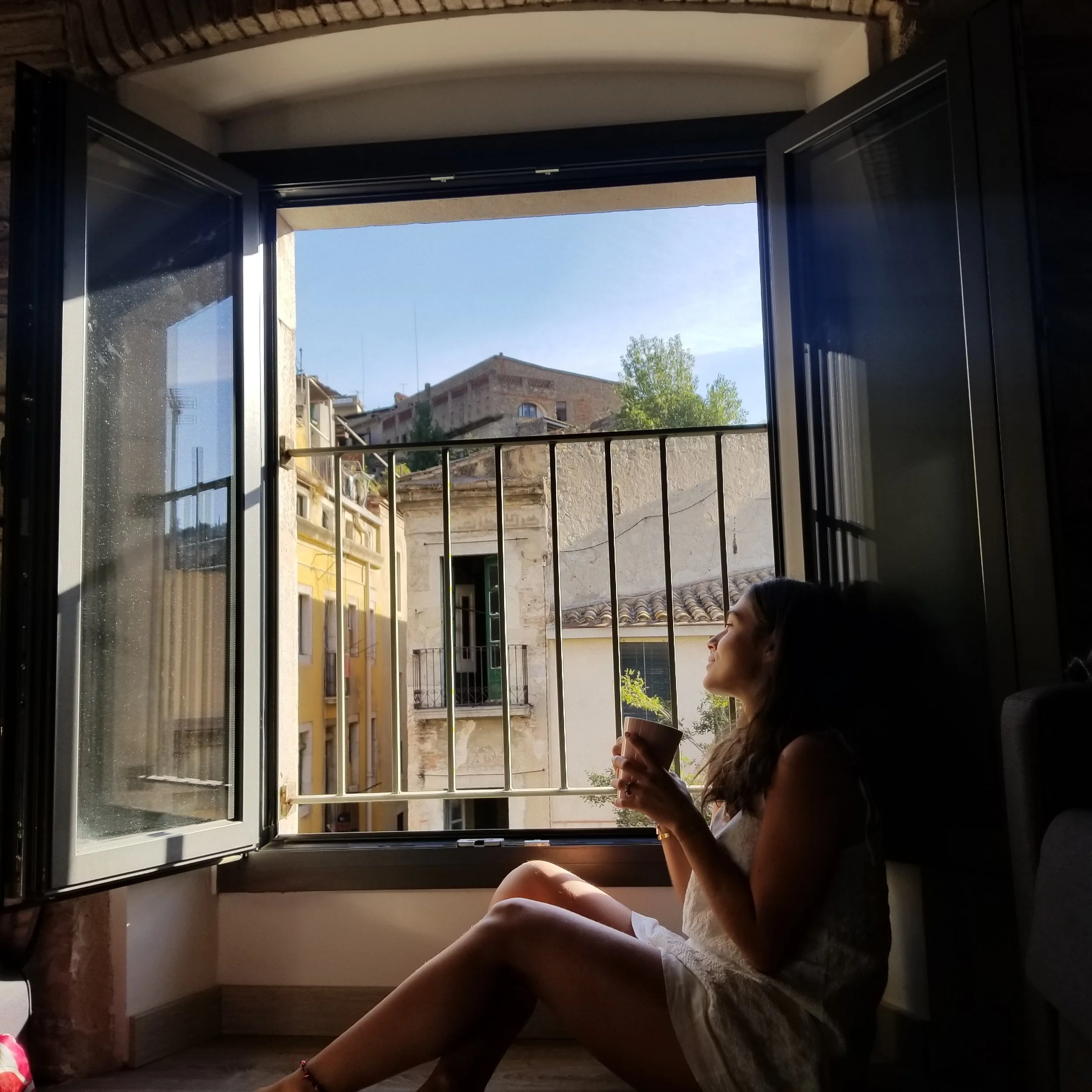 View from an Airbnb Girona Spain