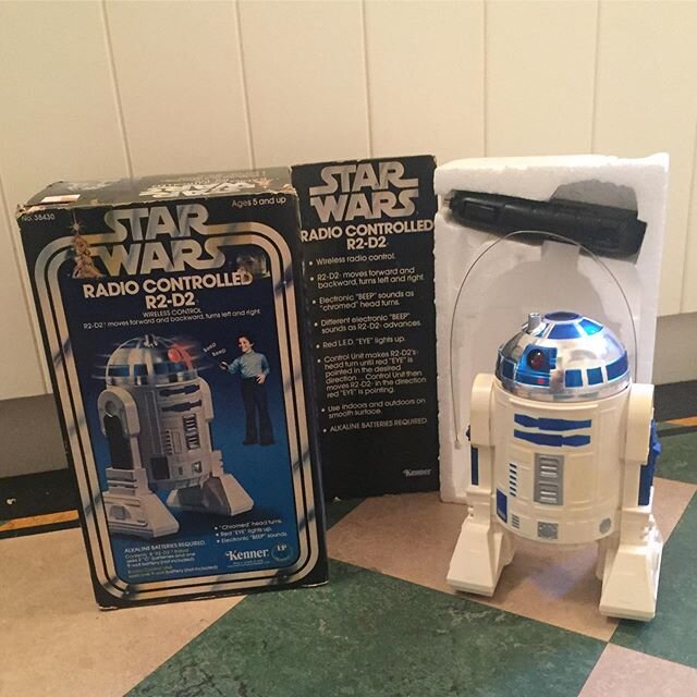 May the 4th be with you!!!
A radio controlled R2-D2 in it&rsquo;s original box.  Like new!!! Made by Kenner - 1977
Pretty cool!!!
I knew I had it somewhere and it was exactly where I thought it would be. 
#starwars #r2d2 #maytheforcebewithyou #maythe