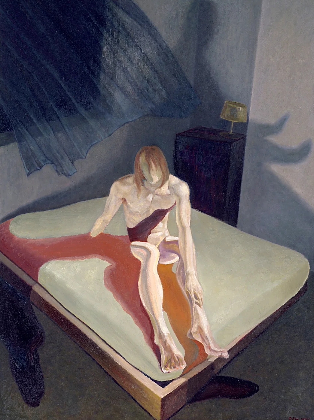 Face Front Sitting on Bed — Self-Portrait #2