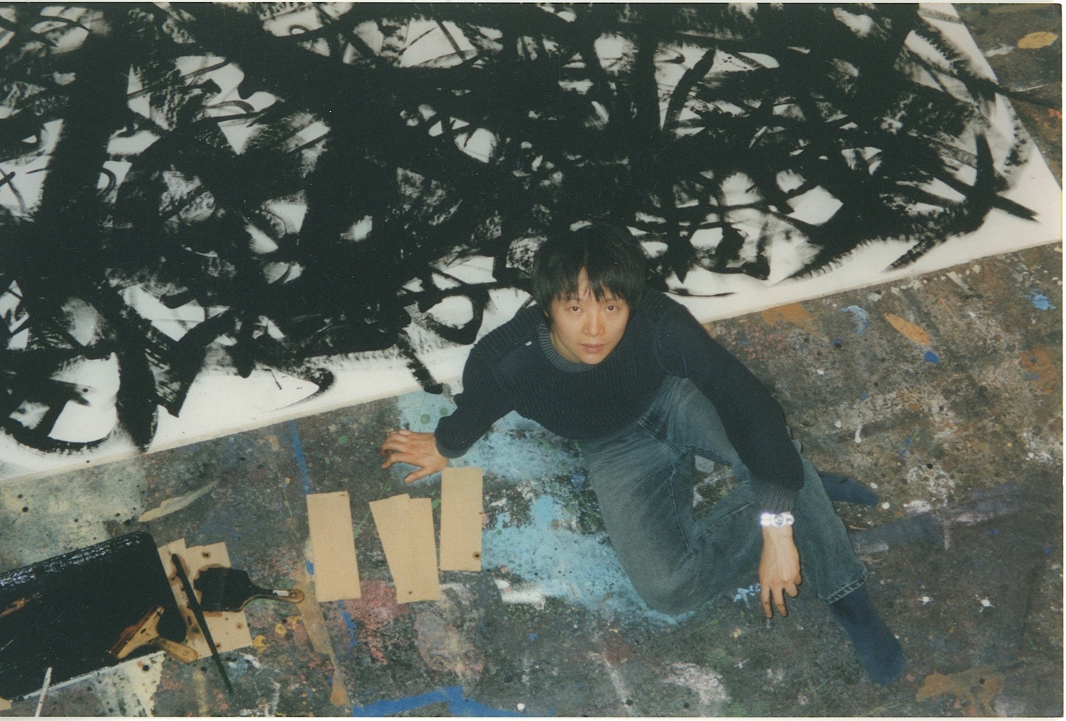 Shen Wei in painting studio