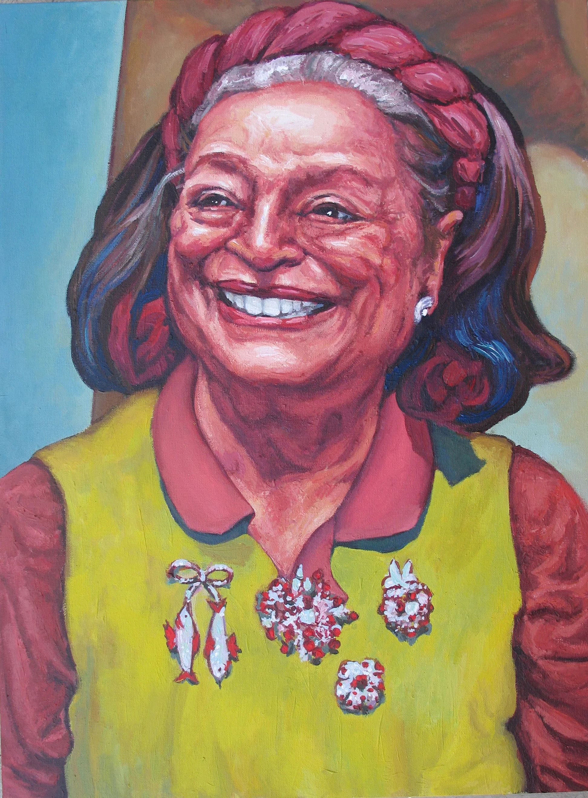 "Portrait of Joan Quinn", 2014, Acrylic, 18 x 14
