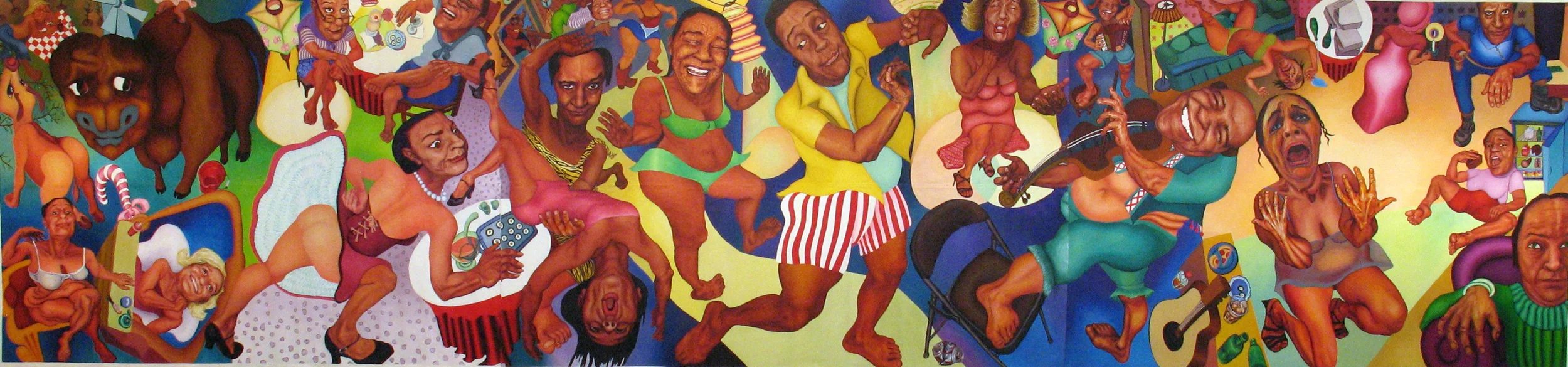 “Party Life” 2008 Acrylic, Unstretched 95 x 410