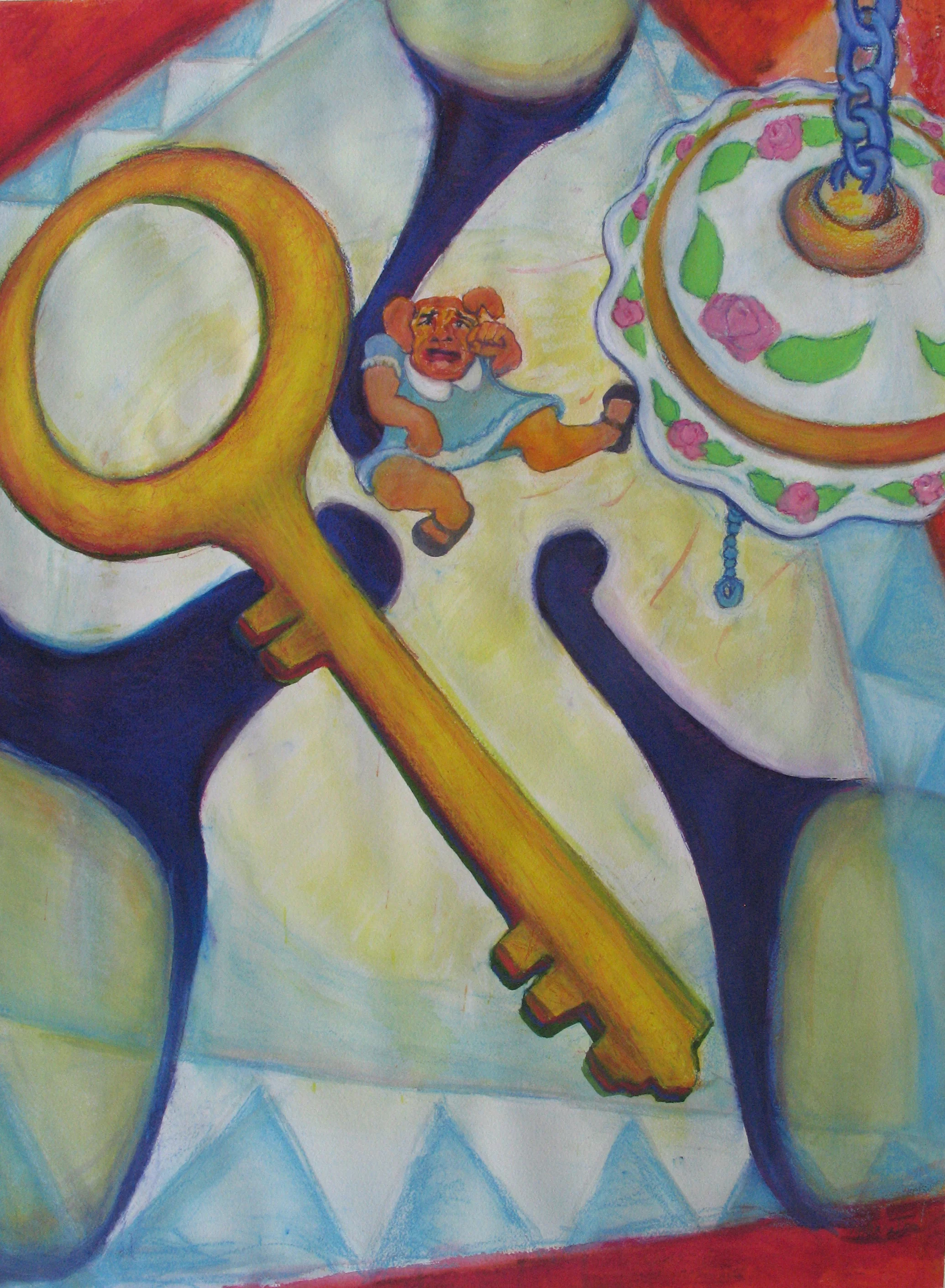 "Key", 2000, WC/WC Crayon, 29 x 21