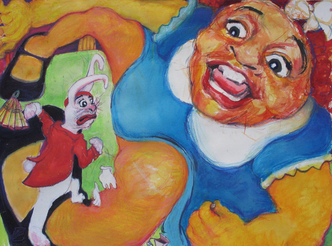 "Eat Me", 2000, WC/WC Crayon, 21 x 29