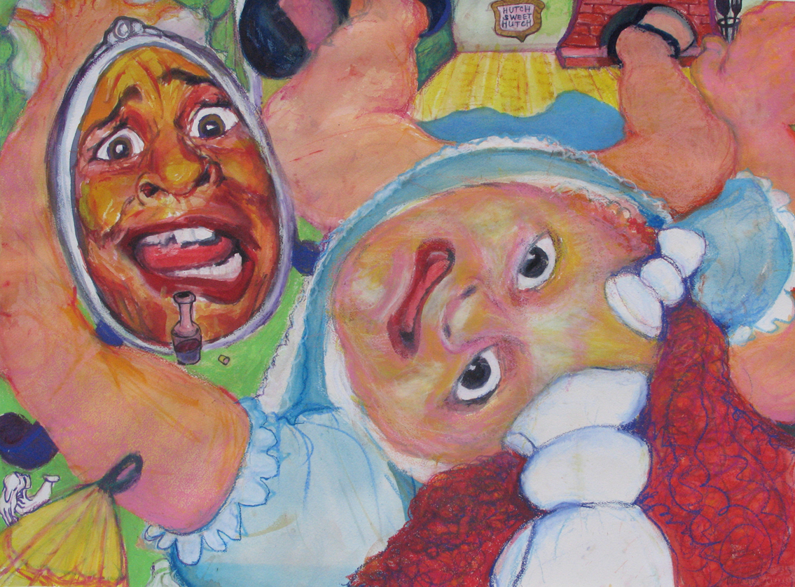 WHITE RABBIT’S HOUSE 2000 WC/WC Crayon 21 x 29