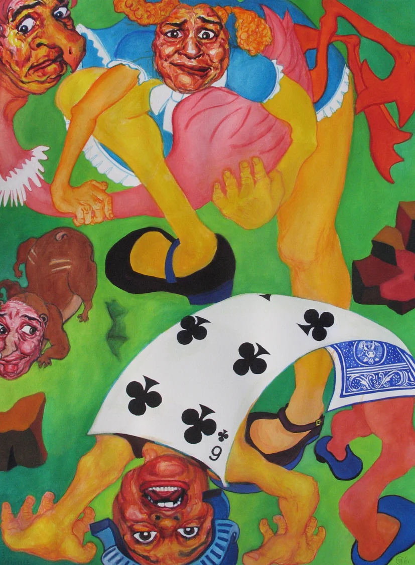 PLAYING CROQUET 2001 Watercolor 29 x 21