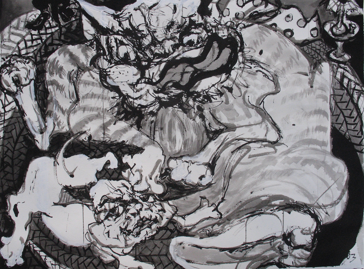 THE BATH (B/W) 2003 India Ink 21 x 29