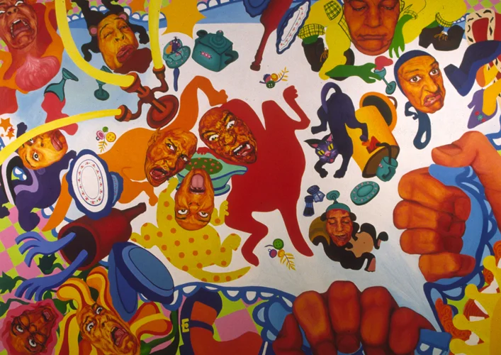 “Feast” 2003 Acrylic, Unstretched 95x134