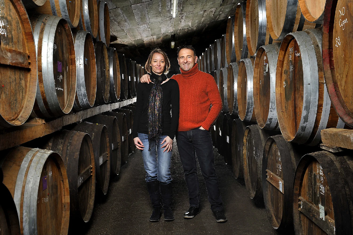 Patrick and Corinne Drouet in the Barrel Room